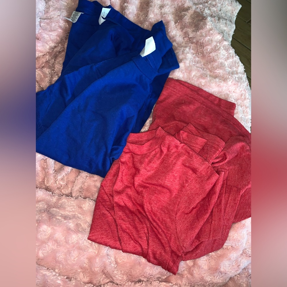 Blue and Red  toddler 6/ large plain t shirts new